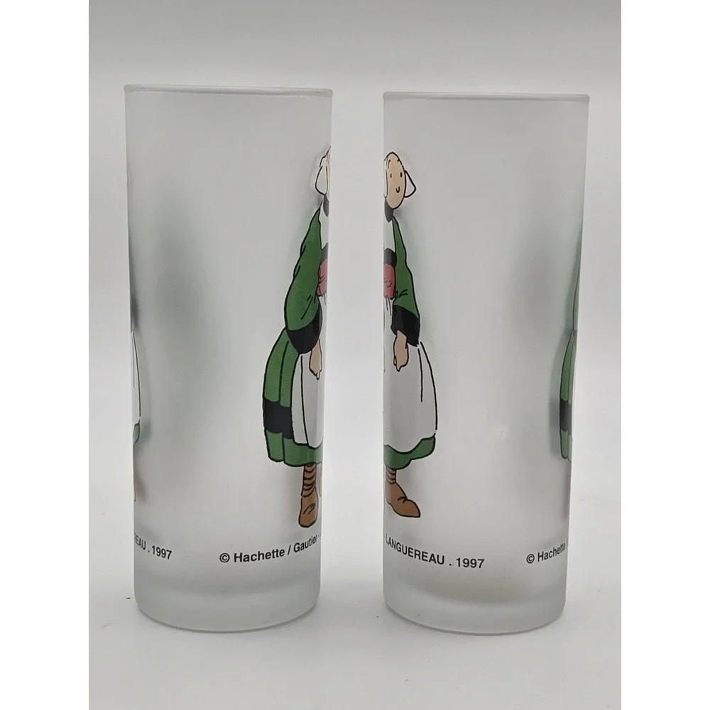 Becassine Doll French Bleuette‎ Character Glasses Set Of 2 Hachette Cups 1997
